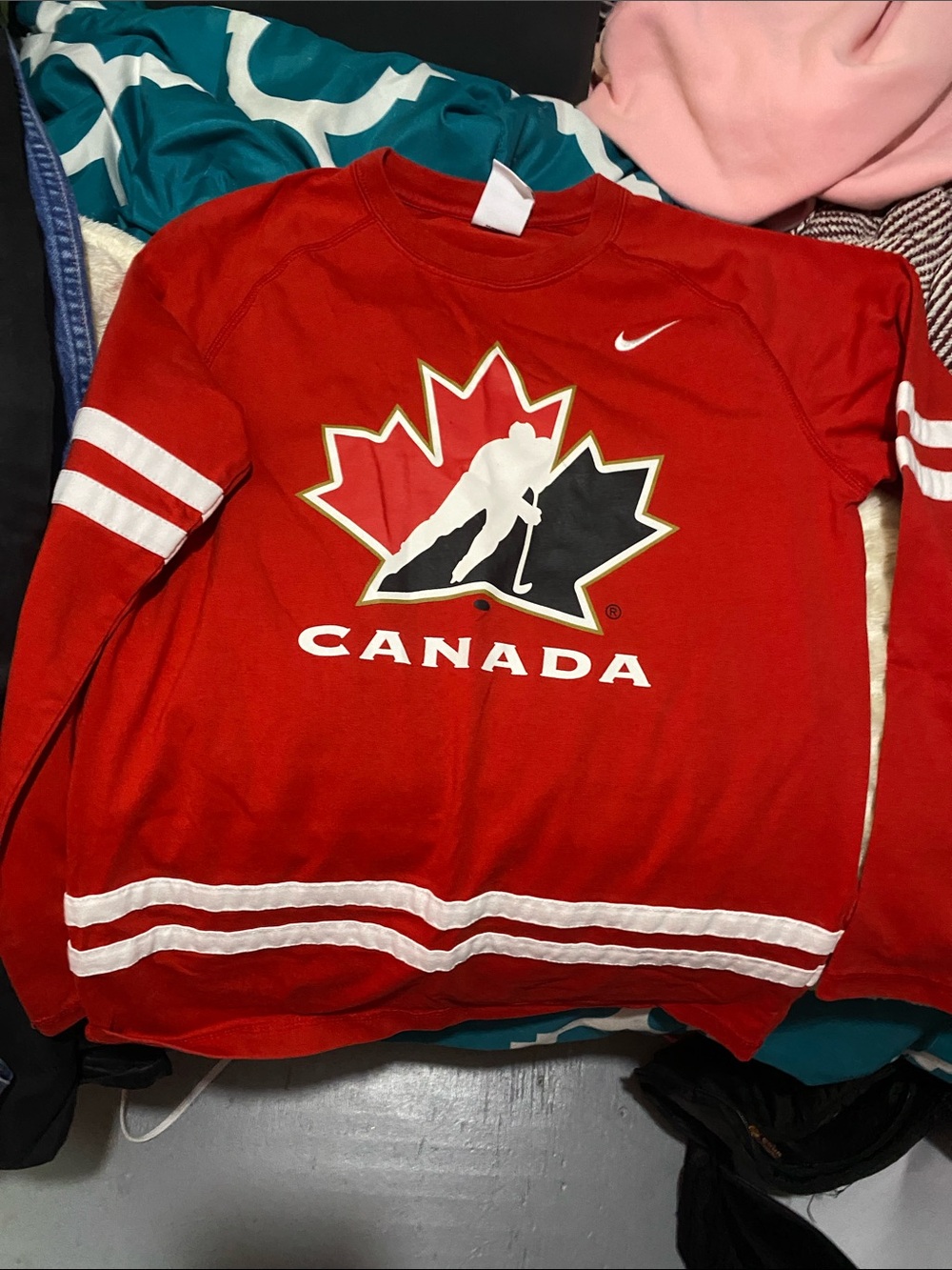 Nike Red Canada Crewneck Sweatshirt with White Accents
